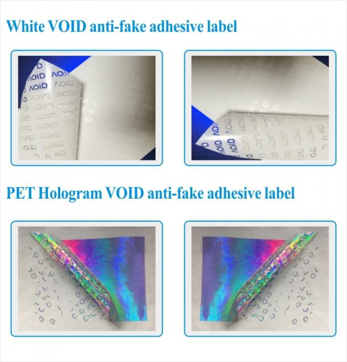 Sahteciliğe karşı olmayan kalıntı hologram Etiket malzemesi / hologram olmayan transfer etiket malzeme rulosu