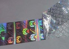 Tamper Evident Void Hologram Sticker / Hot Stamp Stickers Glossy Varnish
