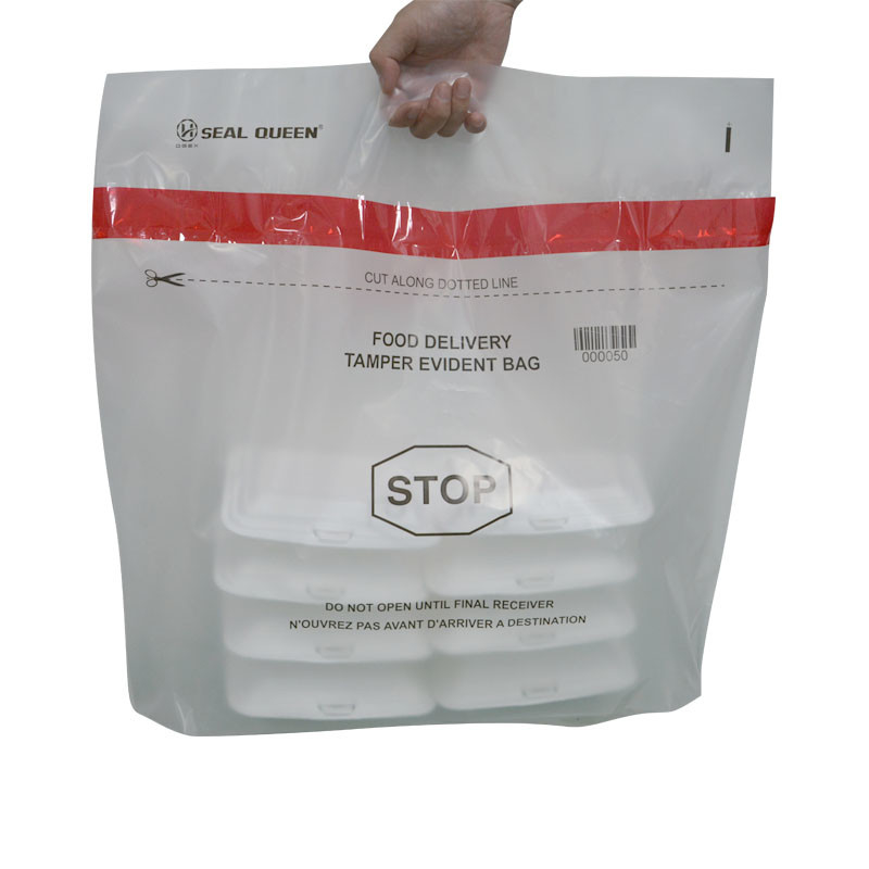 LDPE Custom Security Food Carrier Tamper Evident Self Sealing Tamper Proof Security Bag